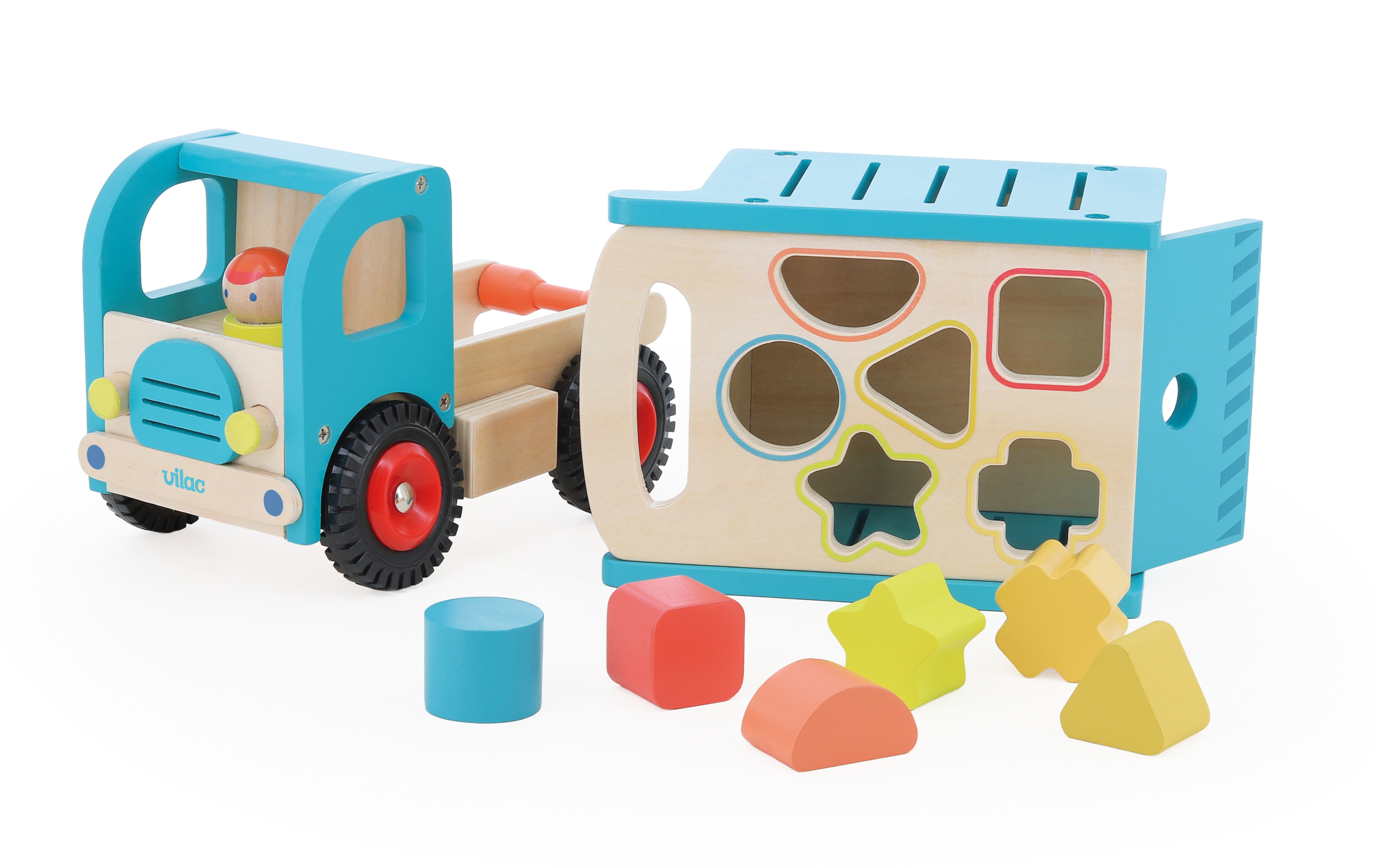 Camion de tri d'éveil en bois – Image 4